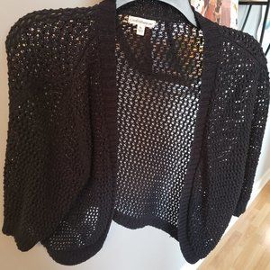 Womans Black Mesh Open-Front Crop Bolero XL